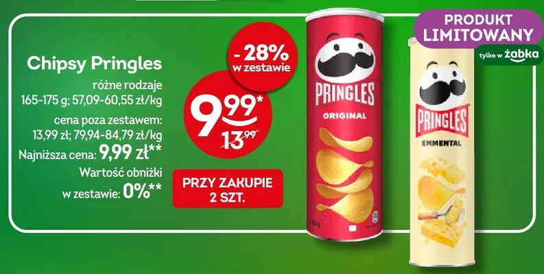 Chipsy Pringles Original promocja w Żabka