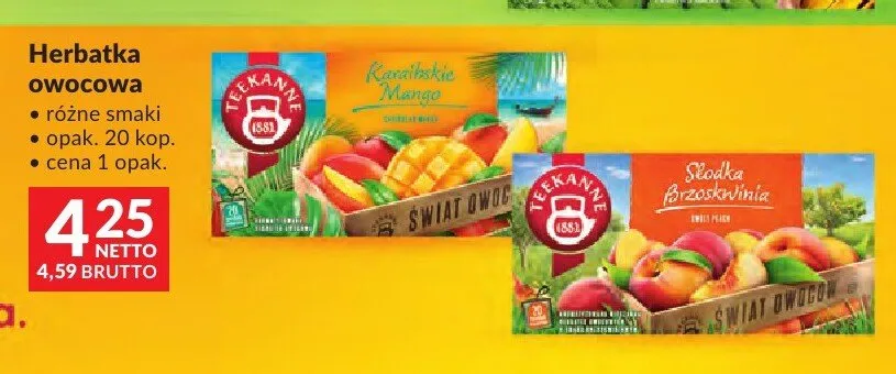 Herbatka owocowa Teekanne Karaibskie Mango promocja w Makro
