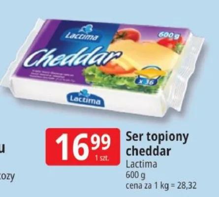 Ser topiony cheddar Lactima promocja w Leclerc