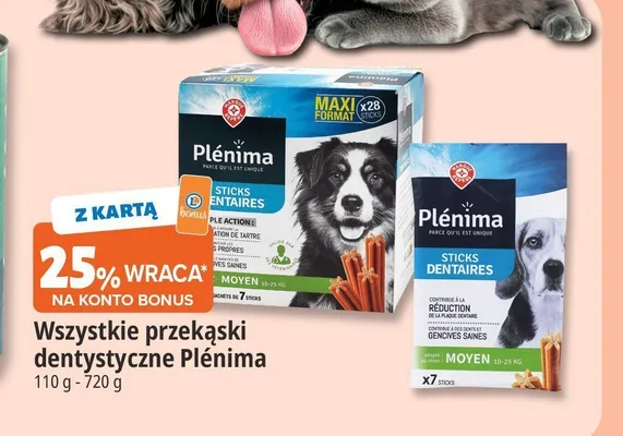 Przekąski dentystyczne Plénima Sticks Dentaires promocja w Leclerc