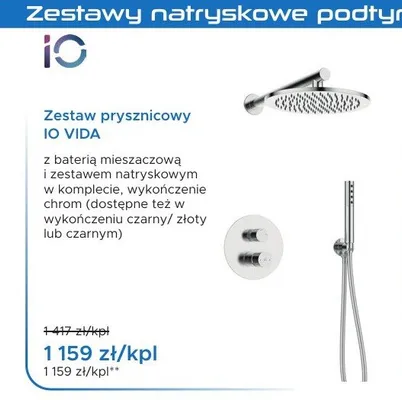 Zestaw prysznicowy IO VIDA promocja w Blu Salony Łazienek