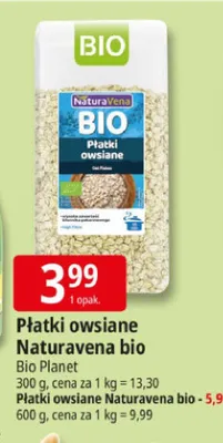Płatki owsiane Naturavena bio promocja w Leclerc
