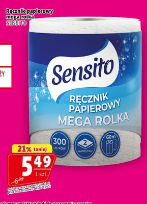 Ręcznik papierowy mega rolka Sensito promocja w Prim Market