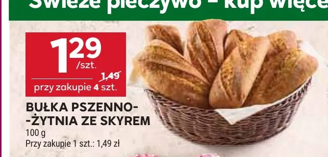 Bułka pszenno-żytnia ze skyrem promocja w Stokrotka