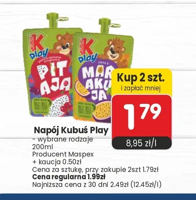 Napój Kubuś Play promocja w Market Point