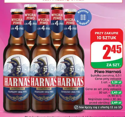 Piwo Harnaś promocja w Dino