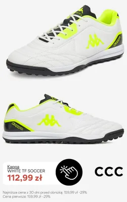 Buty sportowe Kappa WHITE TF SOCCER promocja w CCC