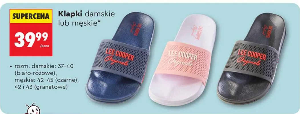 Klapki damskie lub męskie promocja w Biedronka