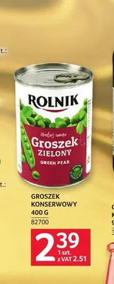 Groszek konserwowy Rolnik promocja w Selgros