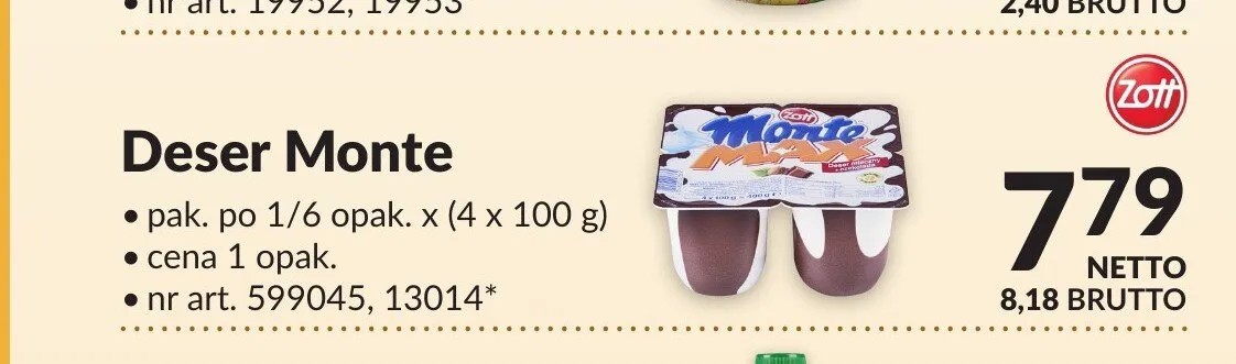 Deser Monte Zott 4-pak promocja w Makro
