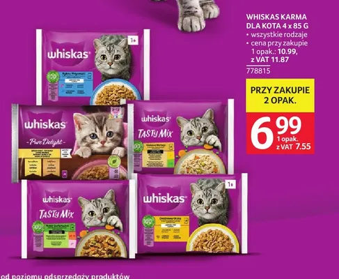 Karma dla kota Whiskas 4-pak promocja w Selgros