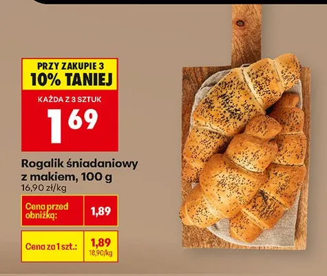 Rogalik śniadaniowy z makiem promocja w Biedronka