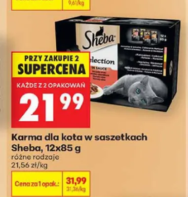 Karma dla kota w saszetkach Sheba 12-pak 85 g promocja w Biedronka