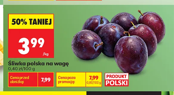 Śliwka polska na wagę promocja w Biedronka