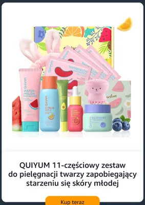 Zestaw do pielęgnacji twarzy Quiyum 11-częściowy zapobiegający starzeniu się skóry młodej promocja w Amazon