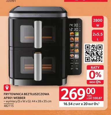 Frytownica beztłuszczowa AF901 Webber promocja w Selgros