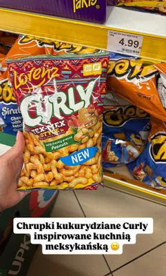 Chrupki kukurydziane Curly Tex-Mex Style Lorenz promocja w Dino