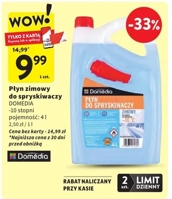 Płyn zimowy do spryskiwaczy -10 stopni promocja w Intermarche