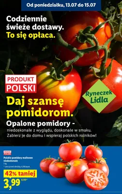 Pomidory malinowe niedoskonałe Ryneczek Lidla polskie promocja w Lidl