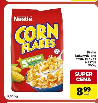 Płatki kukurydziane Corn Flakes Nestlé promocja w Carrefour Market