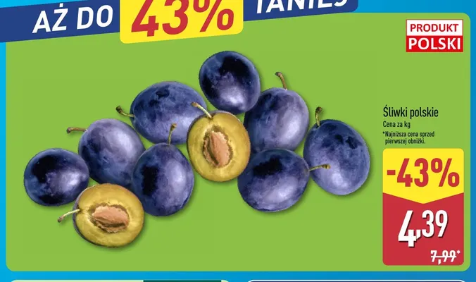 Śliwki polskie promocja w Aldi