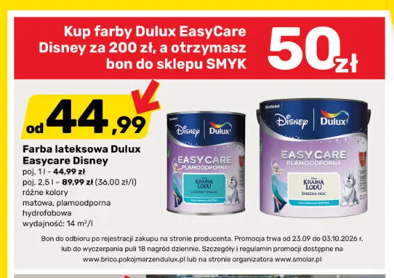 Farba lateksowa Dulux Easycare Disney promocja w Bricomarche