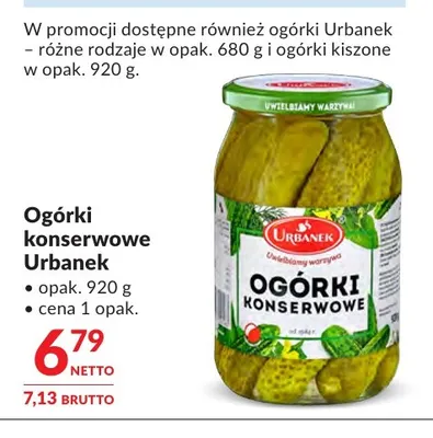 Ogórki konserwowe Urbanek promocja w Makro