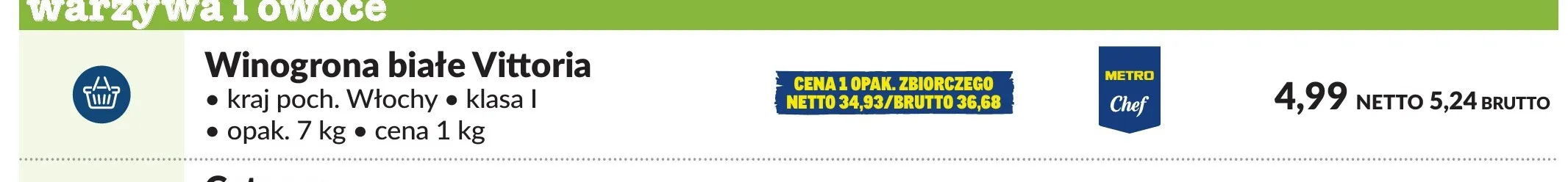 Winogrona białe Vittoria promocja w Makro