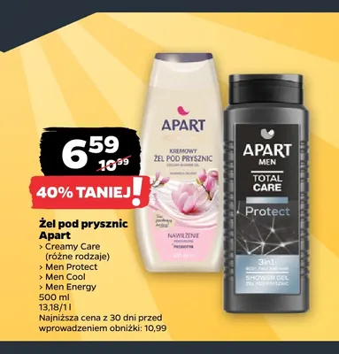 Żel pod prysznic Apart Creamy Care promocja w Netto