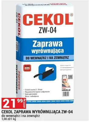 Zaprawa wyrównująca do wewnątrz i na zewnątrz ZW-04 promocja w Merkury Market