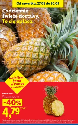 Ananasy luzem promocja w Lidl
