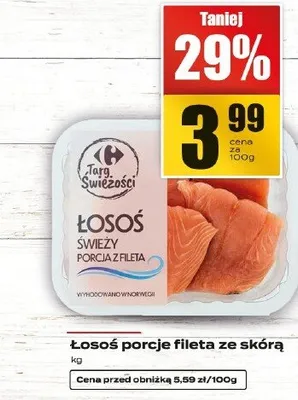 Łosoś porcje fileta ze skórą promocja w Supeco