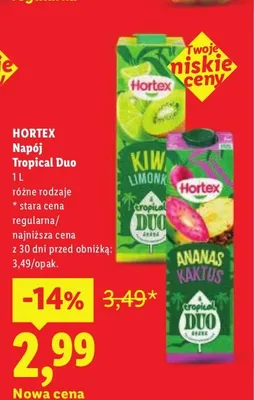 Napój Tropical Duo Hortex promocja w Lidl