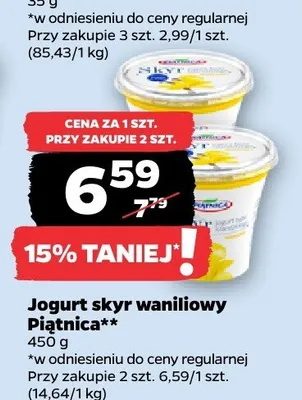Jogurt skyr waniliowy Piątnica promocja w Netto