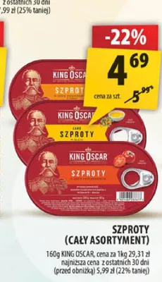 Szproty w oleju King Oscar promocja w Arhelan