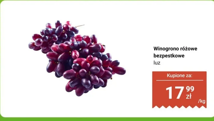 Winogrono różowe bezpestkowe luz promocja w Biedronka