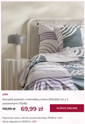 Komplet pościeli z mikrofibry home&you Celiro 200x220 cm z 2 poszewkami 70x80 cm promocja w home&you