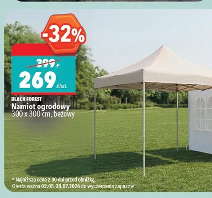 Namiot ogrodowy Black Forest 300x300 cm beżowy promocja w Biedronka Home