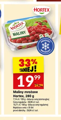 Maliny mrożone Hortex promocja w Twój Market