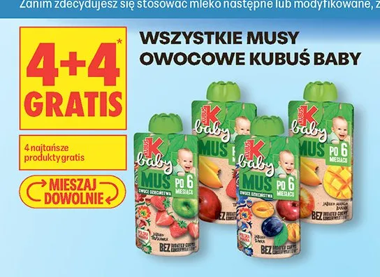Mus owocowy KUBUŚ BABY promocja w Biedronka