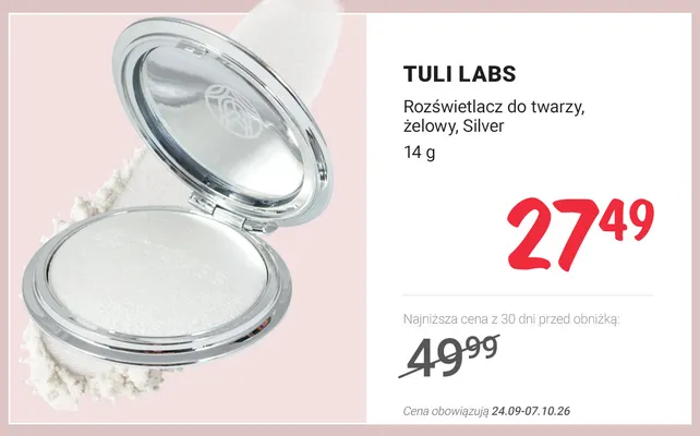 Rozświetlacz do twarzy żelowy Silver Tuli Labs promocja w Rossmann