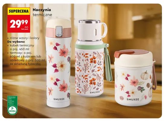 Termos 600 ml z kubkiem Smukee promocja w Biedronka