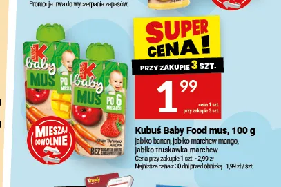 Mus Kubuś Baby Food jabłko-marchew-mango promocja w Twój Market