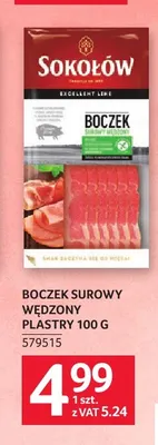 Boczek surowy wędzony plastry Sokołów promocja w Selgros