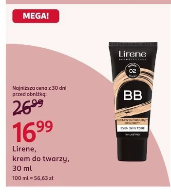Krem do twarzy Lirene promocja w Rossmann