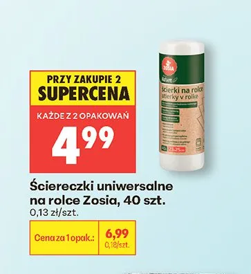 Ściereczki uniwersalne na rolce Zosia promocja w Biedronka