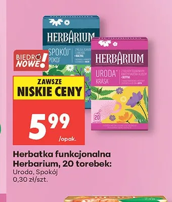 Herbatka funkcjonalna Herbarium Spokój promocja w Biedronka