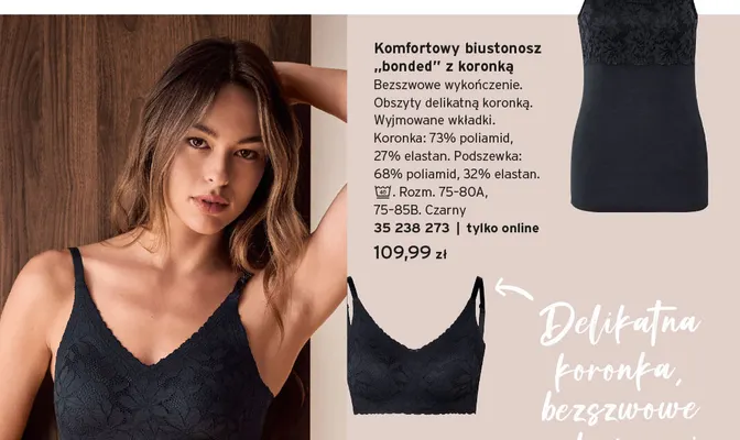 Komfortowy biustonosz bonded z koronką promocja w Tchibo