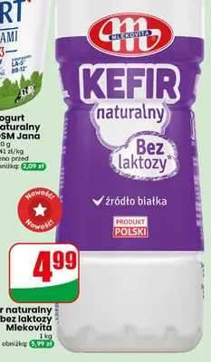 Kefir naturalny bez laktozy Mlekovita promocja w Dino