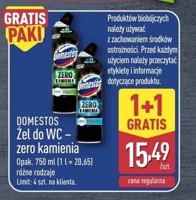 Żel do WC Domestos Zero Kamienia promocja w Aldi